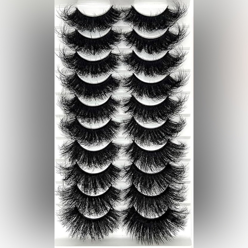 ✨Mega Volume False Eyelash Set - 10 Pairs - Easy Apply, Fluffy Glam✨ - Picture 4 of 5